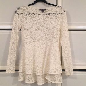 Ivory lace maternity top